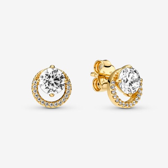 Sparkling Round Halo Stud Earrings Pandora Australia